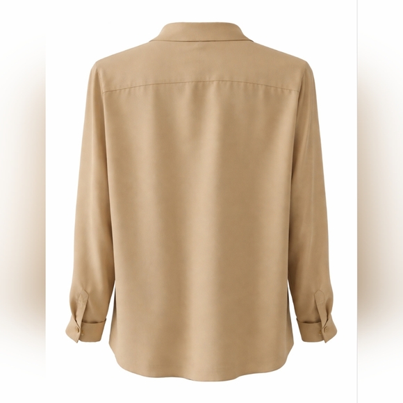 Talbots Petites 100% Silk Button Down Blouse – Size 12 Petite (Fits L Petite) - Picture 3 of 6